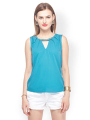 Veni Vidi Vici Women Teal Blue Top