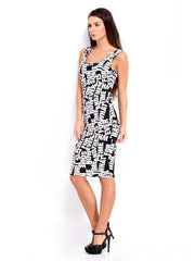 Vero Moda Black &amp; White Printed Jersey Dress