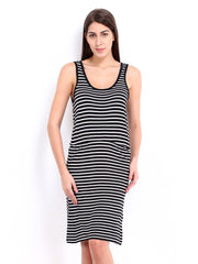 Vero Moda Black &amp; White Striped Sheath Dress