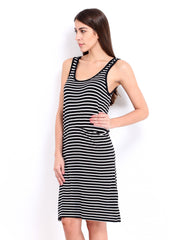 Vero Moda Black &amp; White Striped Sheath Dress