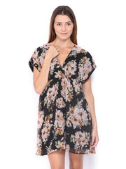 Vero Moda Black Printed Fit &amp; Flare Dress