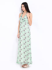 Vero Moda Green &amp; White Printed Klorina Maxi Dress