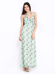 Vero Moda Green &amp; White Printed Klorina Maxi Dress