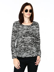 Vero Moda Women Black &amp; White Striped Top
