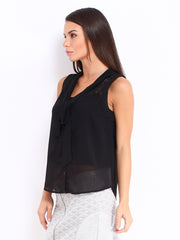 Vero Moda Women Black Sheer Top