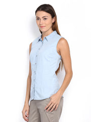 Vero Moda Women Blue Denim Shirt