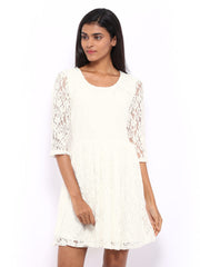 Vero Moda White Lace Fit &amp; Flare Dress
