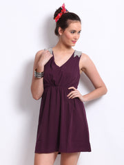 Vero Moda Burgundy Fit &amp; Flare Dress