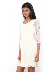 Vero Moda White Lace Fit &amp; Flare Dress
