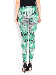 Vero Moda Women Green Printed Leggings
