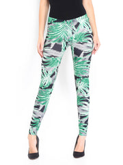 Vero Moda Women Green Printed Leggings