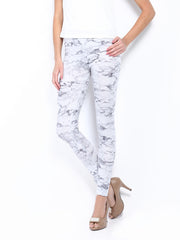 Vero Moda Women Grey Printed Poly Stretch Leggings