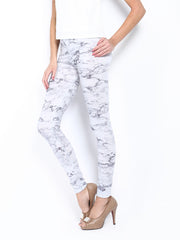 Vero Moda Women Grey Printed Poly Stretch Leggings