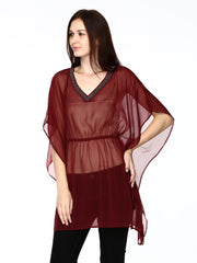 Vero Moda Women Maroon Kaftan Top