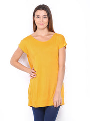 Vero Moda Women Mustard Yellow Lace Top