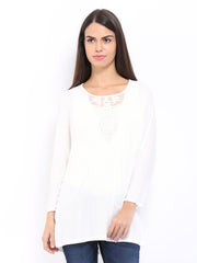 Vero Moda Women Off-White Lace Top