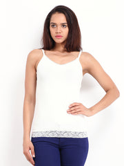 Vero Moda Women Off-White Spaghetti Top
