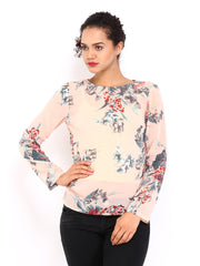 Vero Moda Women Peach-Coloured Printed Top