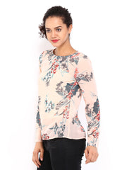 Vero Moda Women Peach-Coloured Printed Top