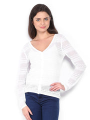 Vero Moda Women White Cardigan