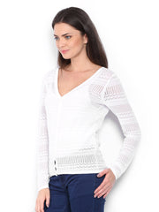 Vero Moda Women White Cardigan