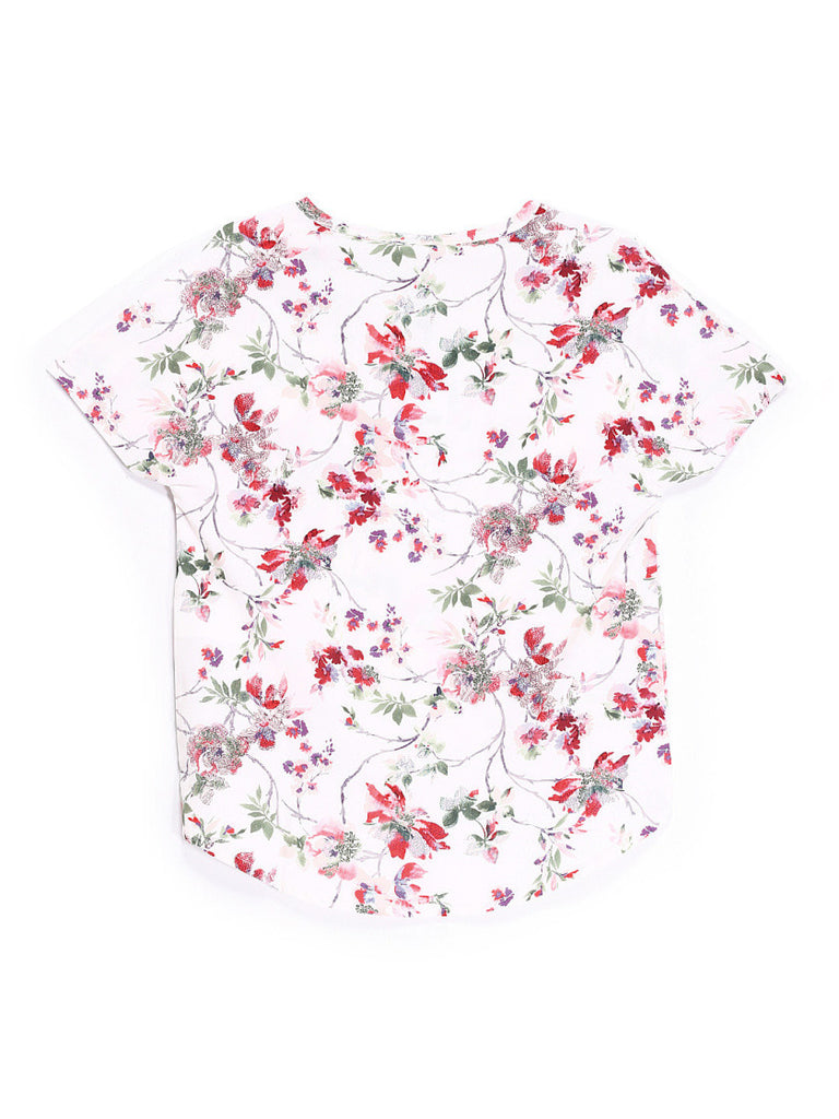 Vero Moda Women White Floral Print Top
