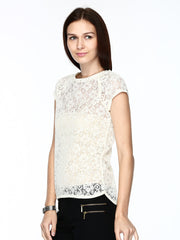 Vero Moda Women White Lace Top