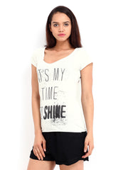 Vero Moda Women White Printed T-shirt