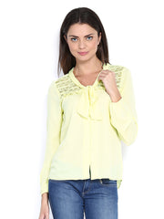 Vero Moda Women Yellow Kris Lace Top