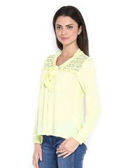 Vero Moda Women Yellow Kris Lace Top