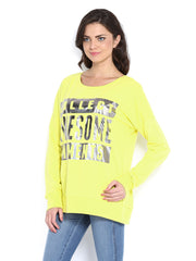 Vero Moda Women Yellow Printed Sweatshirt
