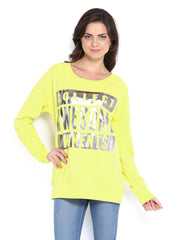 Vero Moda Women Yellow Printed Sweatshirt