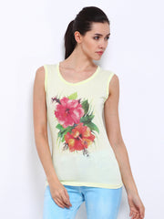 Vero Moda Women Yellow Printed Top