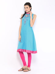 Vishudh Women Blue Printed Kurta