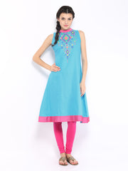 Vishudh Women Blue Printed Kurta