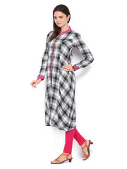 Vishudh Women Black &amp; Navy Printed Layered Kurta