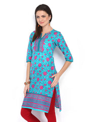Vishudh Women Blue Printed Kurta