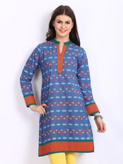 Vishudh Women Blue Printed Kurta