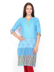 Vishudh Women Blue Printed Kurta