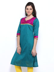Vishudh Women Green Kurta