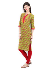 Vishudh Women Green Printed Kurta