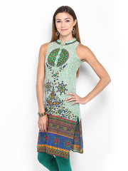 Vishudh Women Green Printed Kurta