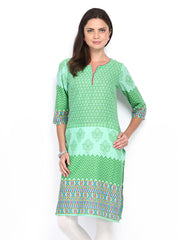 Vishudh Women Green Printed Kurta
