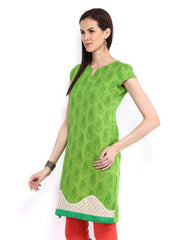 Vishudh Women Green Printed Kurta