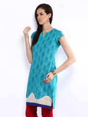 Vishudh Women Blue Printed Kurta