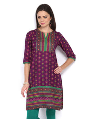Vishudh Women Purple Printed Kurta