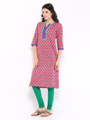 Vishudh Women Pink &amp; Purple Printed Kurta