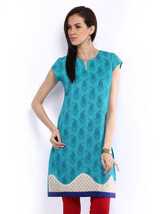 Vishudh Women Blue Printed Kurta
