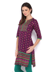 Vishudh Women Purple Printed Kurta