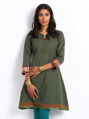 Vishudh Women Blue &amp; Green Printed Kurta